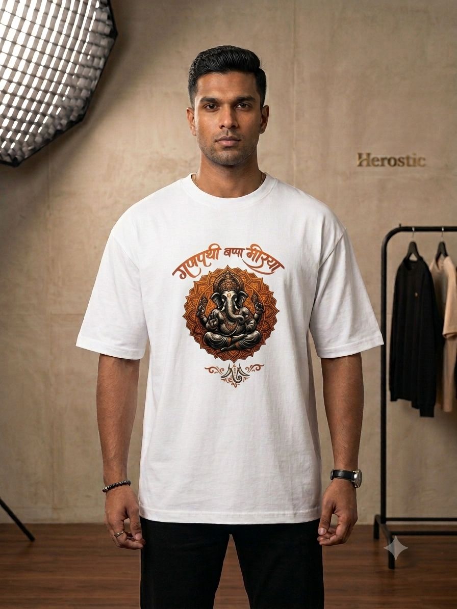 Ganapathy Mandala Art Oversized T-Shirt
